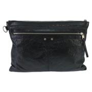 Pre-owned Leather clutches Balenciaga Vintage , Black , Dames