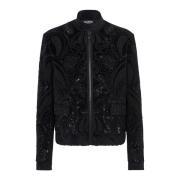 Barok Geborduurde Bomberjack Balmain , Black , Heren