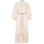 Taupe Mock Neck Puff Sleeve Jurk Zimmermann , Beige , Dames