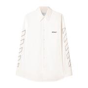 Witte Button-Up Shirt met Logo Off White , White , Heren