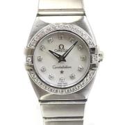 Pre-owned Stainless Steel watches Omega Vintage , White , Dames