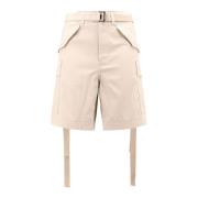 Katoenen Bermuda Shorts met Cupro Voering Sacai , Beige , Heren