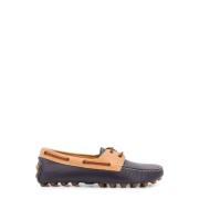 Bubble leren bootschoen met Gomminos Tod's , Blue , Heren