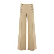 Palace Style Wide Leg Trousers Etro , Beige , Dames