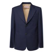 Blauwe Wol Slim Fit Jas Valentino Garavani , Blue , Heren