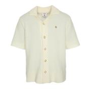 Zomer Polo Gebreid Shirt met Knoopsluiting Casablanca , Beige , Heren