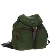 Pre-owned Leather backpacks Prada Vintage , Green , Dames