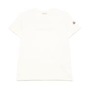 Beige T-shirts en Polos met Logo Patch Moncler , Beige , Dames