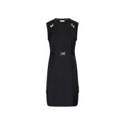 Navy Blue Jurk met Uniek Ontwerp Liu Jo , Black , Dames