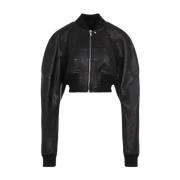 Zwarte leren jas Stijlvol Rick Owens , Black , Dames