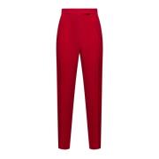 Rode broek met geribbelde tailleband Max Mara Studio , Red , Dames