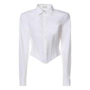 Witte Katoenen Kort Shirt met Korset Magda Butrym , White , Dames