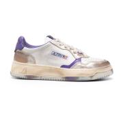 Vintage Low Top Leren Sneakers Autry , Multicolor , Dames