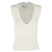 V-hals kant trim top JW Anderson , White , Dames