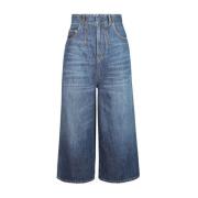 Wide-Leg Denim Jeans Dior , Blue , Dames