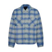 Gestructureerde Polyester Overshirt Represent , Blue , Heren