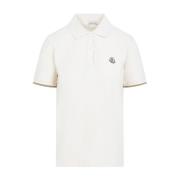 Natuurlijke Polo Shirt SS Moncler , White , Dames