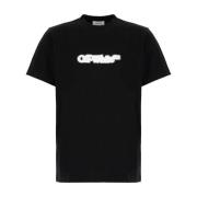 Casual Katoenen T-Shirt in Wit Off White , Black , Heren