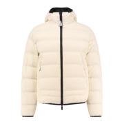 Gewatteerde capuchonjas met dubbele rits Moncler , Beige , Heren