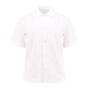 Klassieke katoenen shirt met nylon inzet Sacai , White , Heren