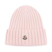 Geborduurde Logo Wollen Muts Moncler , Pink , Dames