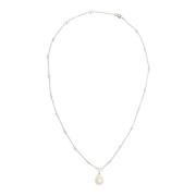 Parel Bedel Metalen Ketting Valentino Garavani , Gray , Heren