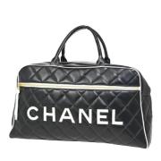 Pre-owned Leather travel-bags Chanel Vintage , Black , Unisex