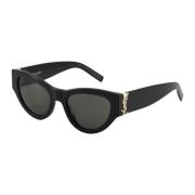 Gedurfde Cat Eye Zonnebril in Zwart Saint Laurent , Black , Dames