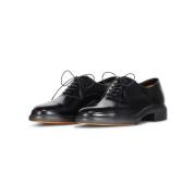 Leren Oxford Schoenen met Elastische Inzetstukken Santoni , Black , He...