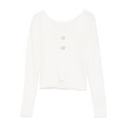 Witte Gebreide Top Twinset , White , Dames