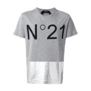 Grijze Katoenen T-shirt N21 , Gray , Heren