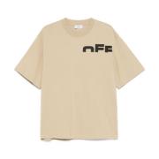 Beige Crew Neck T-shirts en Polos Off White , Beige , Heren