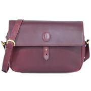 Pre-owned Leather shoulder-bags Cartier Vintage , Red , Dames