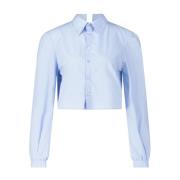 Layering-Look Blouse met Open Rug Maison Margiela , Blue , Dames