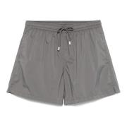 Polyester Zwemshorts met Elastische Riem Fedeli , Gray , Heren