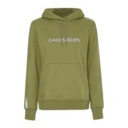 Groene Sweatshirt met Rits en Capuchon Calvin Klein , Green , Dames