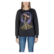 Lente/Zomer Onbedekte Sweatshirt Desigual , Black , Dames