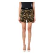 Leo Band Logo Bermuda Shorts Tom Ford , Brown , Dames