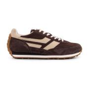 Suede en Mesh Low-Top Sneakers Tom Ford , Brown , Heren