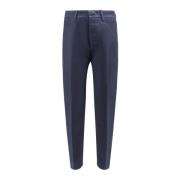 Katoenen broek met leren logopatch Tom Ford , Blue , Heren