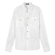 Barocco Patroon Wit Overhemd Versace , White , Heren