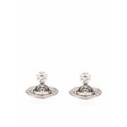 Kristal Orb Stud Oorbellen Vivienne Westwood , Gray , Dames