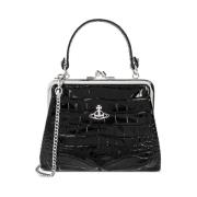 Zwarte Krokodileffect Schoudertas Vivienne Westwood , Black , Dames