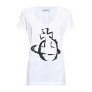 Witte Scoop Neck T-shirts en Polos Vivienne Westwood , White , Dames