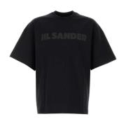 Zwart Logo T-shirt Jil Sander , Black , Heren