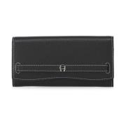 Elegante Leren Portemonnee met Praktische Functies Aigner , Black , He...