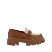 Trailblazer Bicolor Leren Loafers Alohas , Brown , Dames