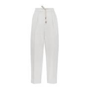 Witte Casual Broeken voor Mannen Brunello Cucinelli , White , Dames