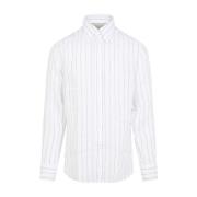 Wit Linnen Overhemd Elegante Stijl Brunello Cucinelli , White , Heren