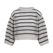 Neutrale Sweater Stijl Ss25 Brunello Cucinelli , Multicolor , Dames